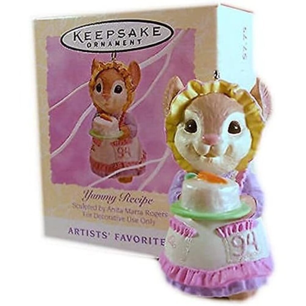 Keepsake Ornament Yummy Recipe Mouse Figurine By Artist Anita Marra Rogers